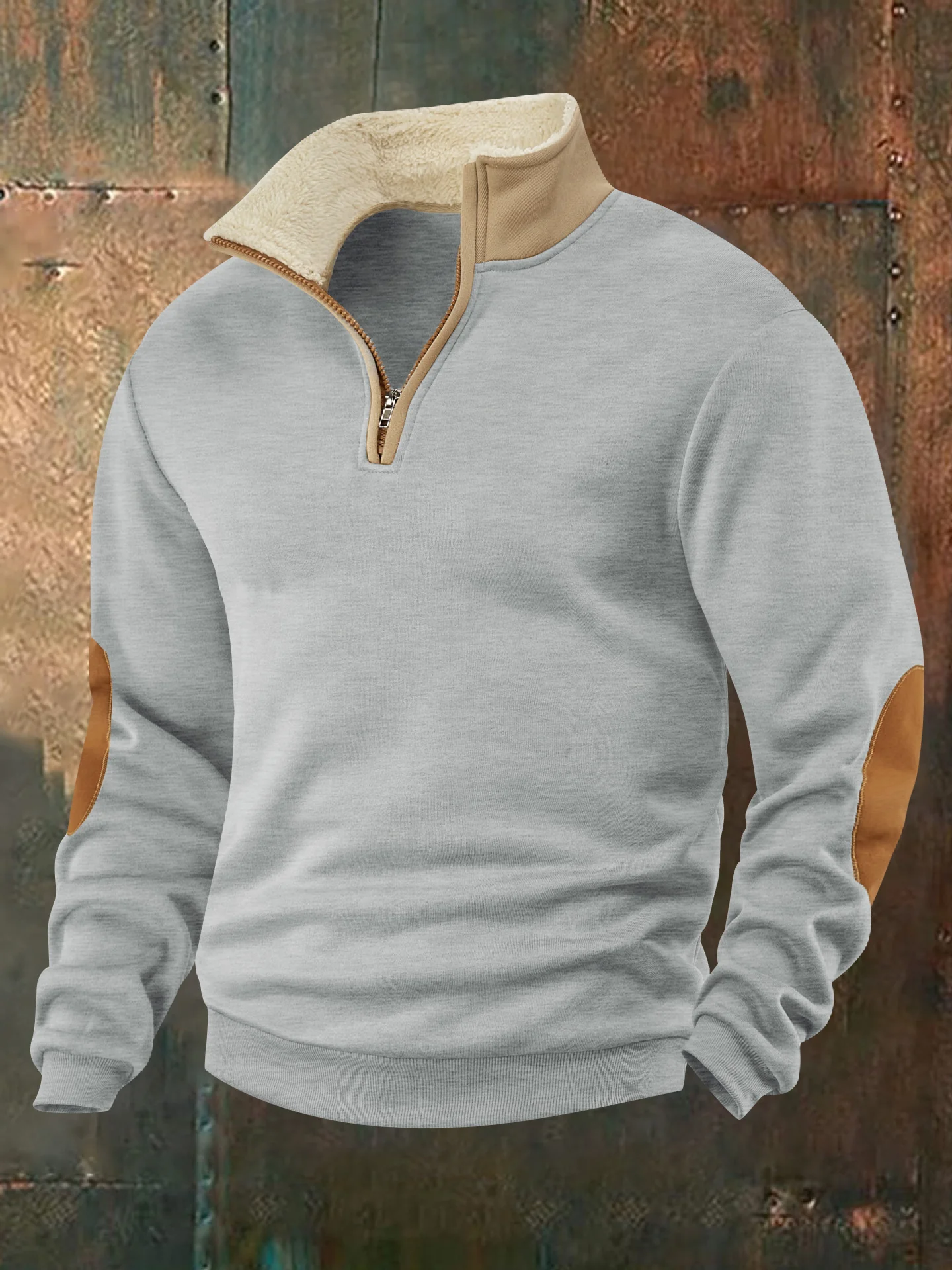 Retro patchwork embroidered men's knitted sweater